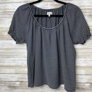 Madewell navy blue peasant top size medium